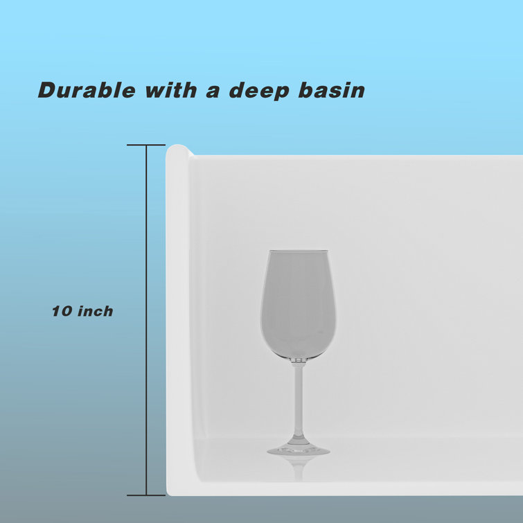 32" White Ceramic Undermount Single Bowl Kitchen Sink