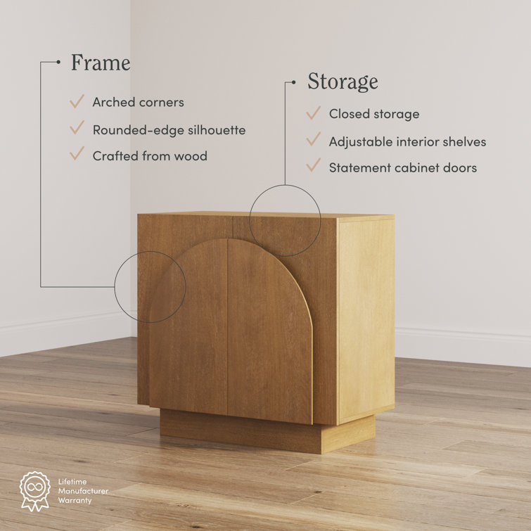 Iris Light Brown Wood Storage Cabinet Set with Arched Doors