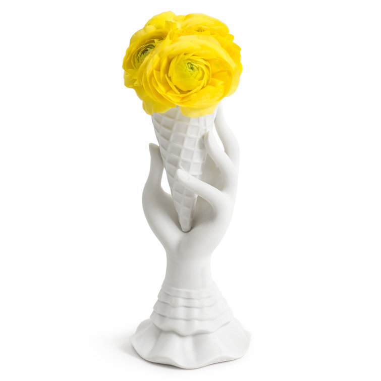 White Porcelain Conical Bouquet Table Vase