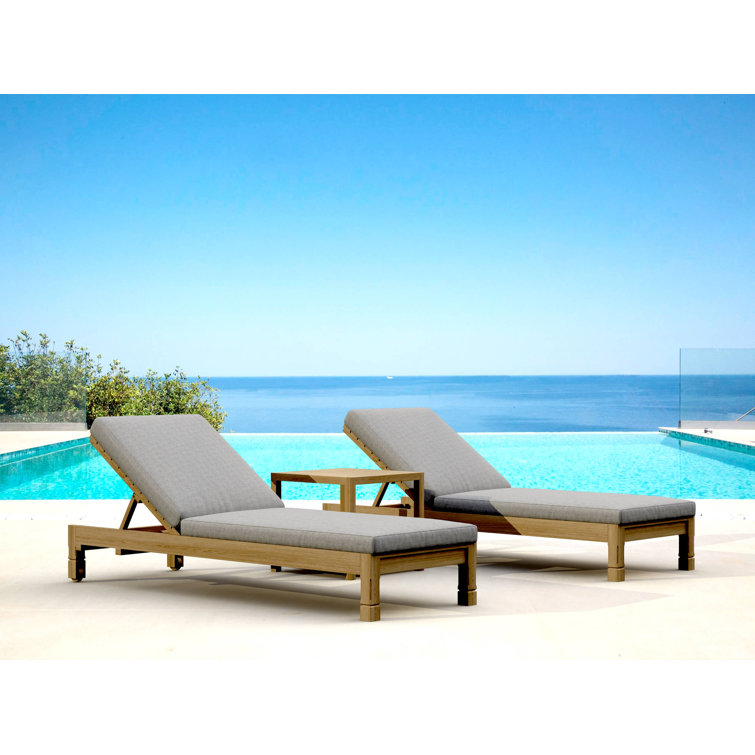 South Bay Glenmore Teak 3-Piece Outdoor Chaise Lounge Set