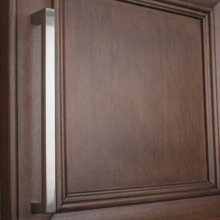 Satin Nickel 8.75" Modern Bar Cabinet Pull