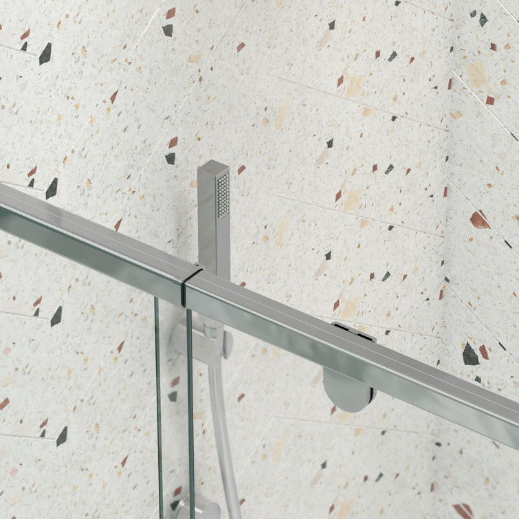 60 in. Chrome Framed Pivot Shower Door with Clear Glass