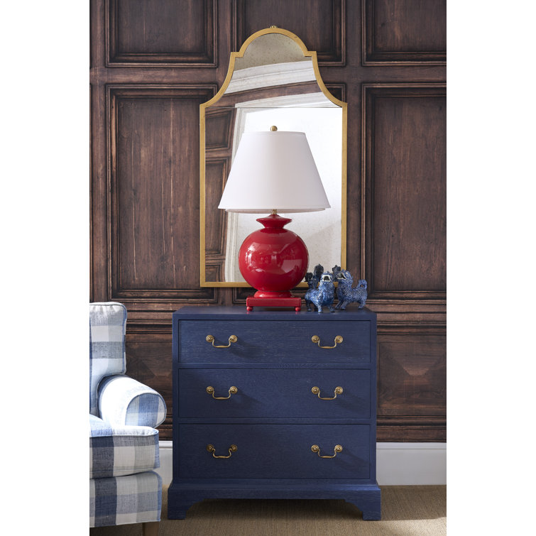 Elegant Architectural Arched Wall Mirror in Antique Gold