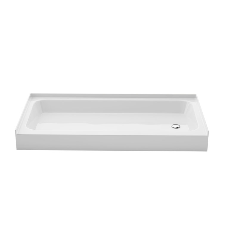 Voltaire 60 x 30 Glossy White Shower Pan Base with Right Drain