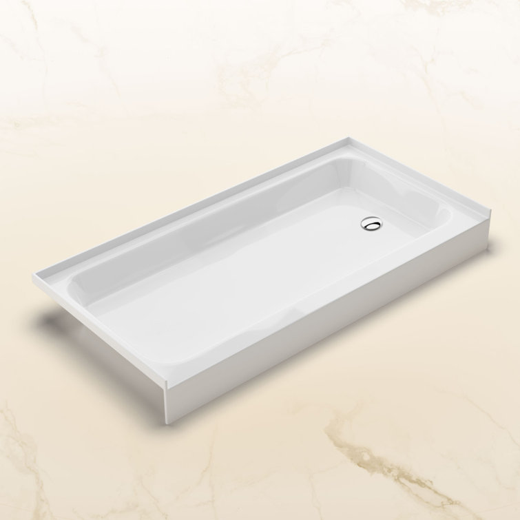 Voltaire 60 x 30 Glossy White Shower Pan Base with Right Drain