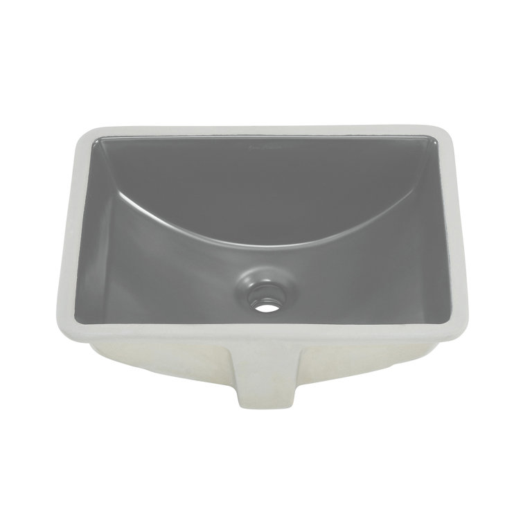 Plaisir Matte Gray Ceramic Rectangular Undermount Bathroom Sink