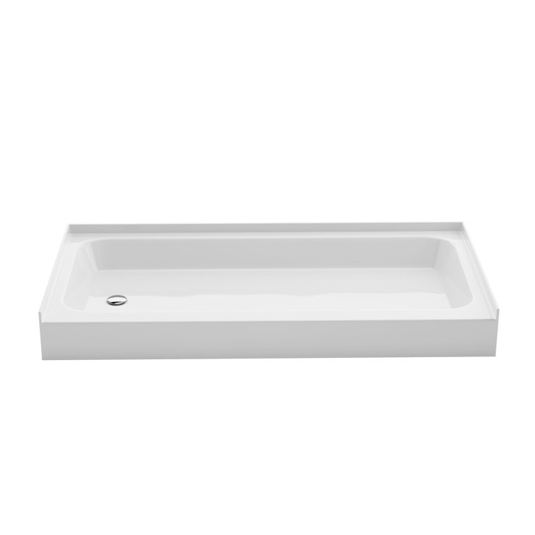 Voltaire 60 x 30 Glossy White Acrylic Shower Pan Base with Left Drain