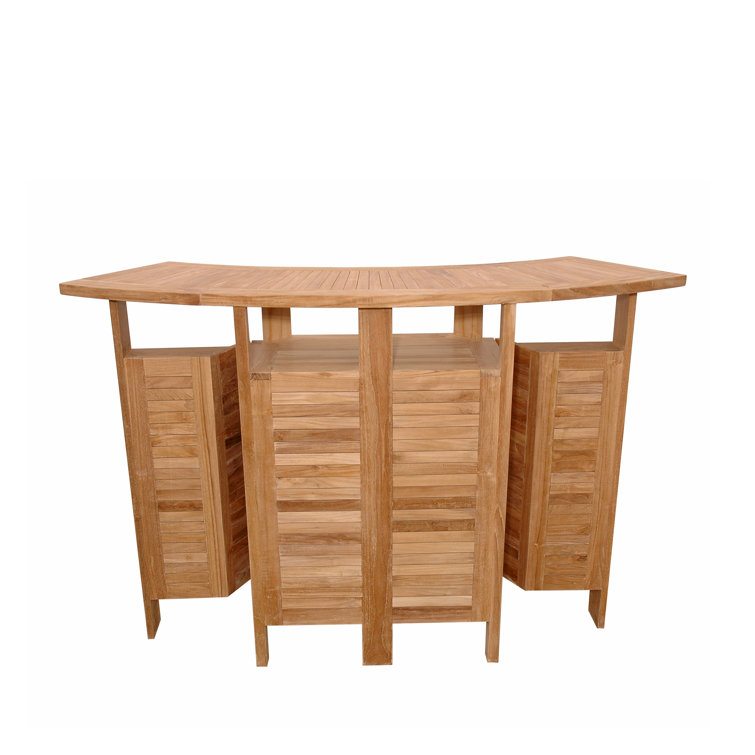 Altavista Natural Teak 3-Piece Folding Bar Set