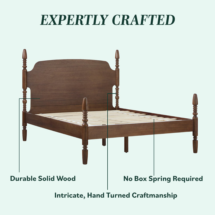 Vivienne Traditional Easy Assembly Solid Wood Turned Spindle Bed