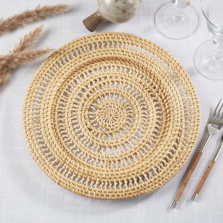 Natural Rattan Handwoven Charger Plates Set of 4
