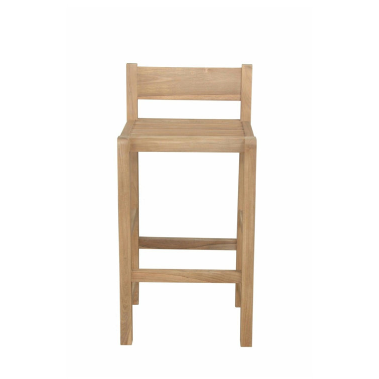 Teak 5-Piece Round Outdoor Dining Set with Stackable Chairs