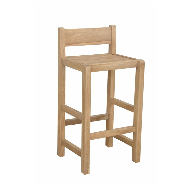 Teak 5-Piece Round Outdoor Dining Set with Stackable Chairs