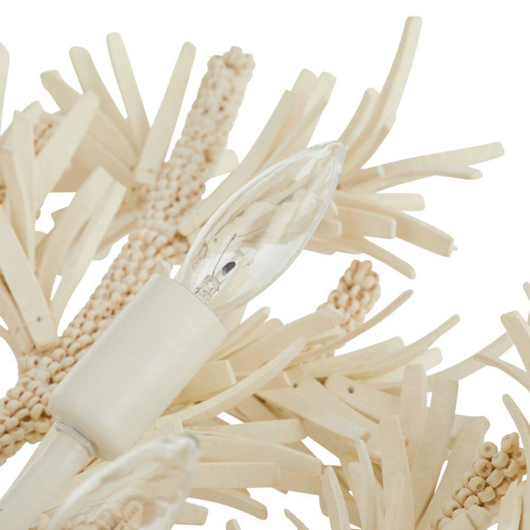 Fernanda White Coconut Shell Bead 8-Light Chandelier