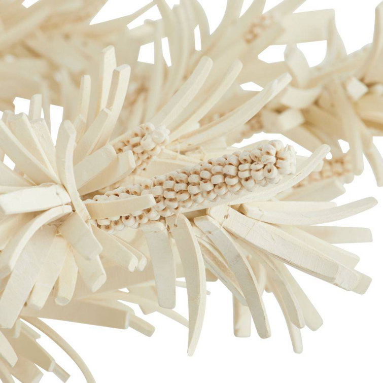 Fernanda White Coconut Shell Bead 8-Light Chandelier