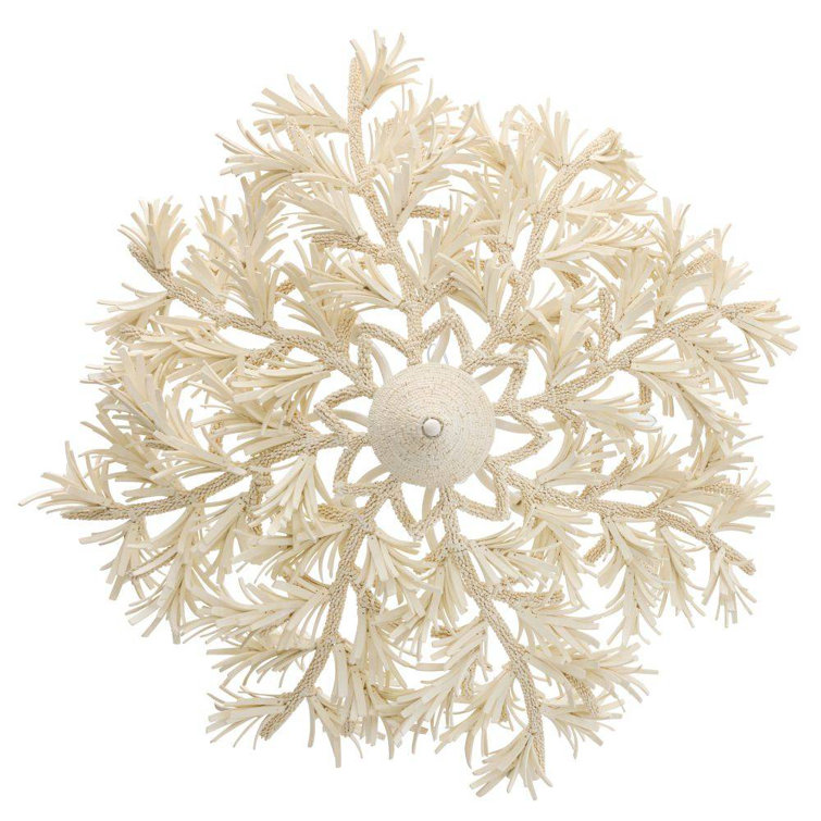 Fernanda White Coconut Shell Bead 8-Light Chandelier