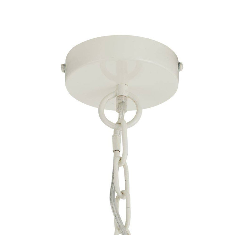 Fernanda White Coconut Shell Bead 8-Light Chandelier