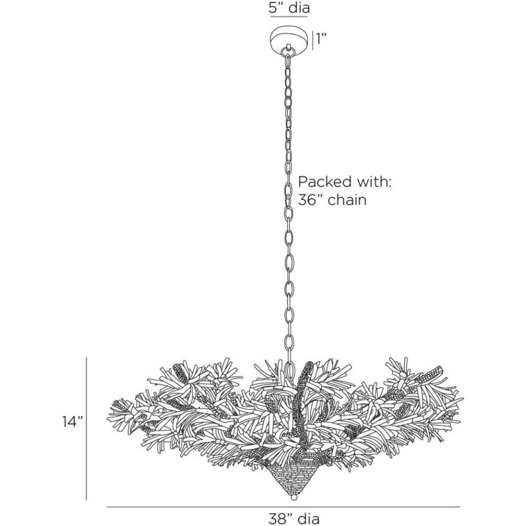 Fernanda White Coconut Shell Bead 8-Light Chandelier