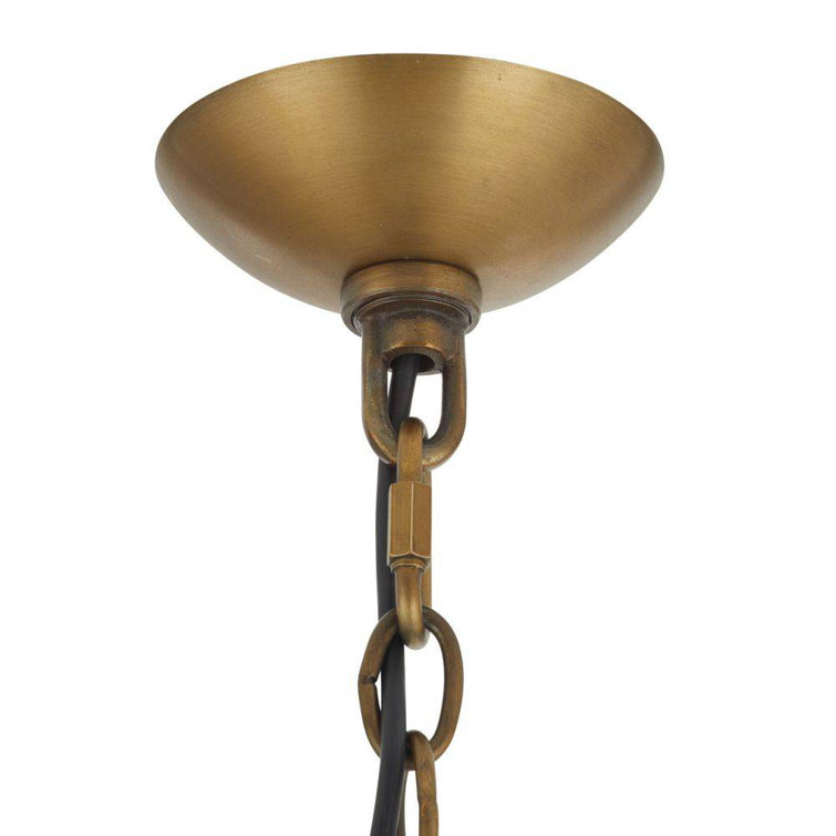 Antique Brass Hardy 9-Light Hammered Surface Chandelier