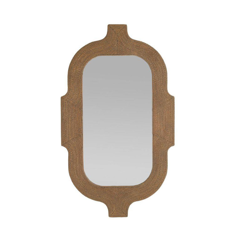 Tobacco Stained Abaca Rope Rectangular Mirror