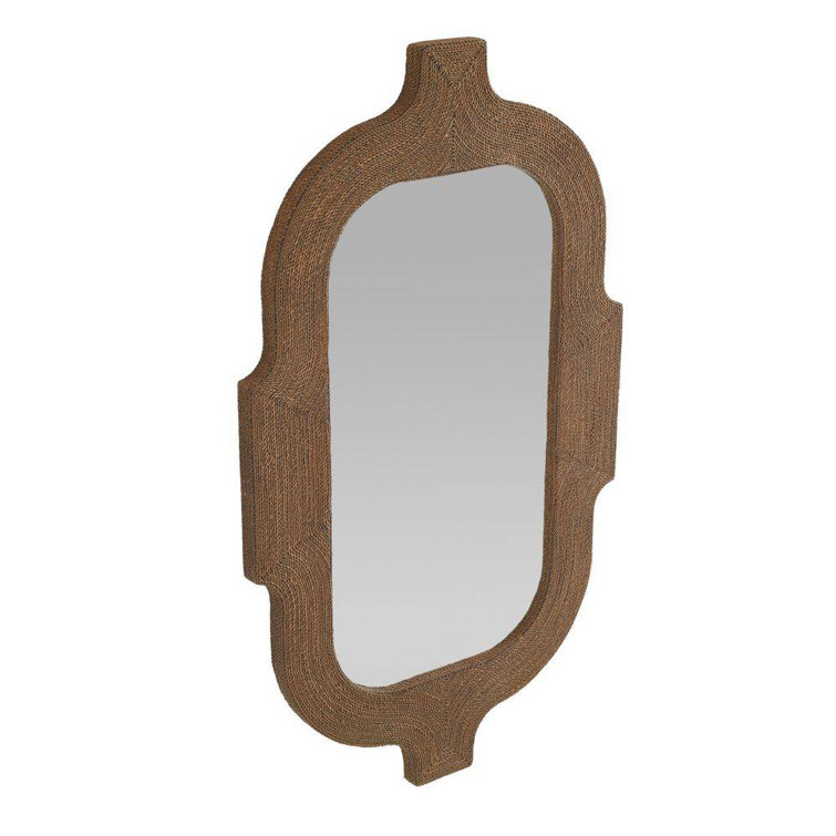 Tobacco Stained Abaca Rope Rectangular Mirror