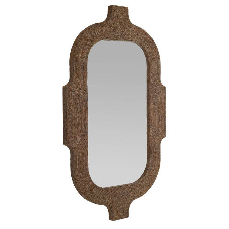 Tobacco Stained Abaca Rope Rectangular Mirror