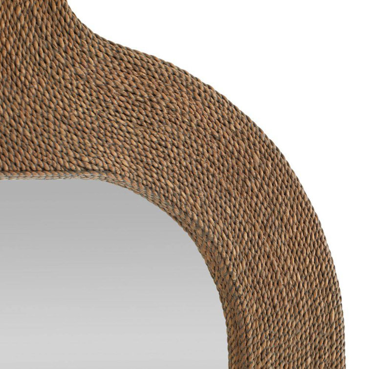 Tobacco Stained Abaca Rope Rectangular Mirror
