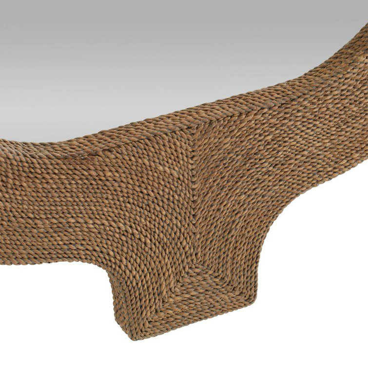 Tobacco Stained Abaca Rope Rectangular Mirror