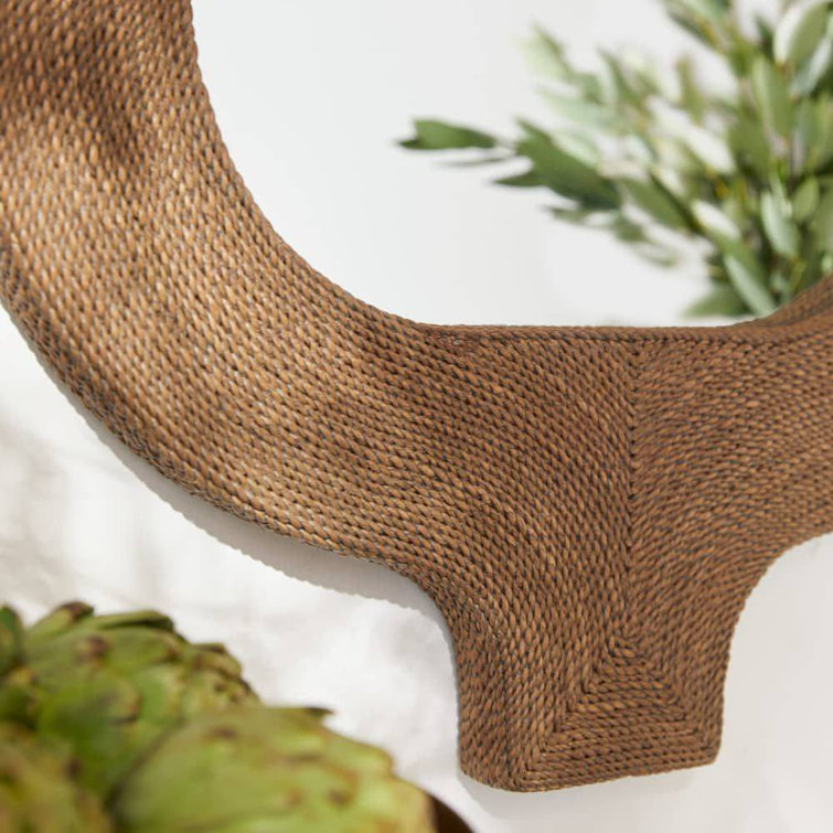 Tobacco Stained Abaca Rope Rectangular Mirror