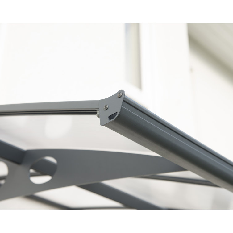 Herald Gray and Clear Polycarbonate Fixed Door Awning