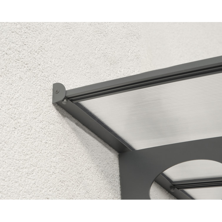 Herald Gray and Clear Polycarbonate Fixed Door Awning
