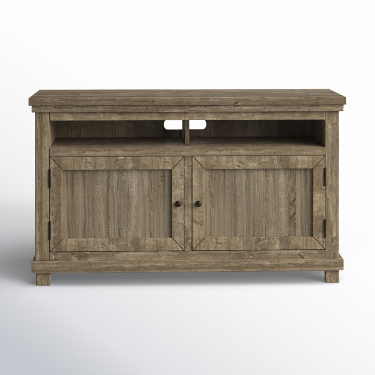 Willow Weathered Gray 54" Rustic Pine Console with Cabinet