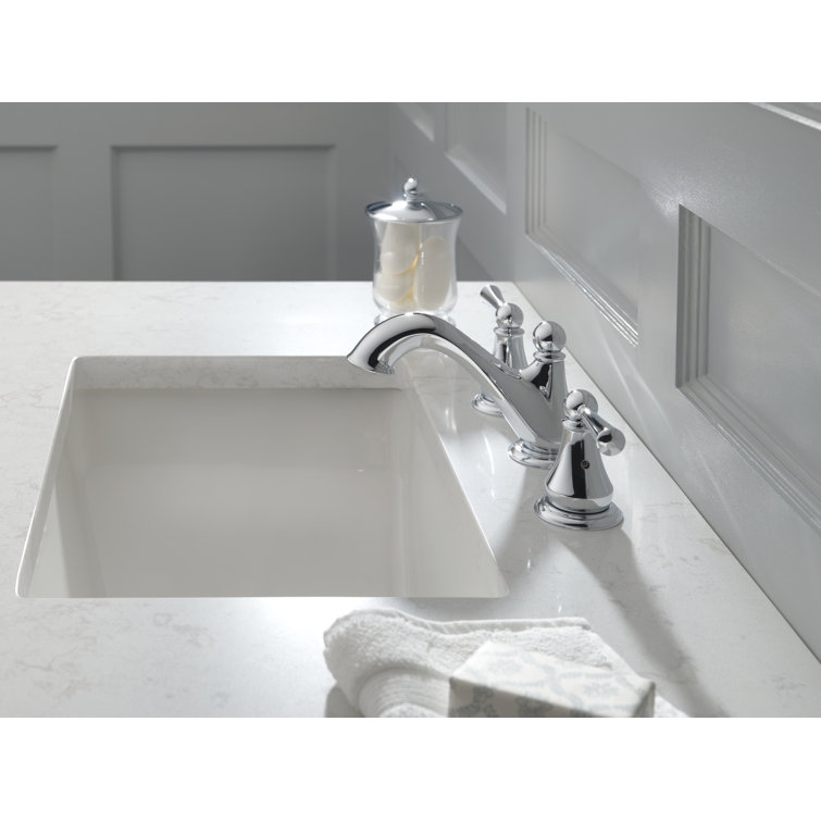 Sleek Modern 16" Widespread Chrome Bathroom Faucet with Drain Assembly