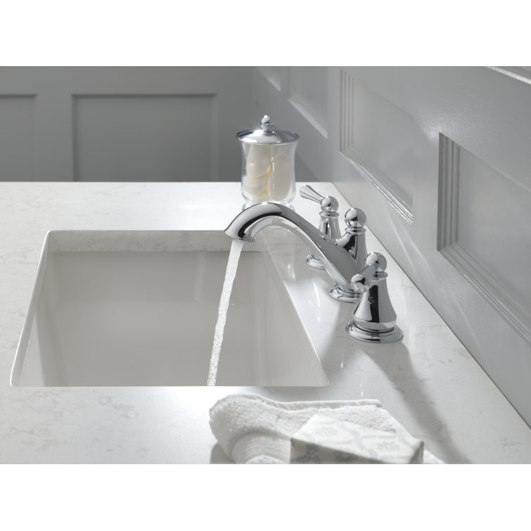Sleek Modern 16" Widespread Chrome Bathroom Faucet with Drain Assembly