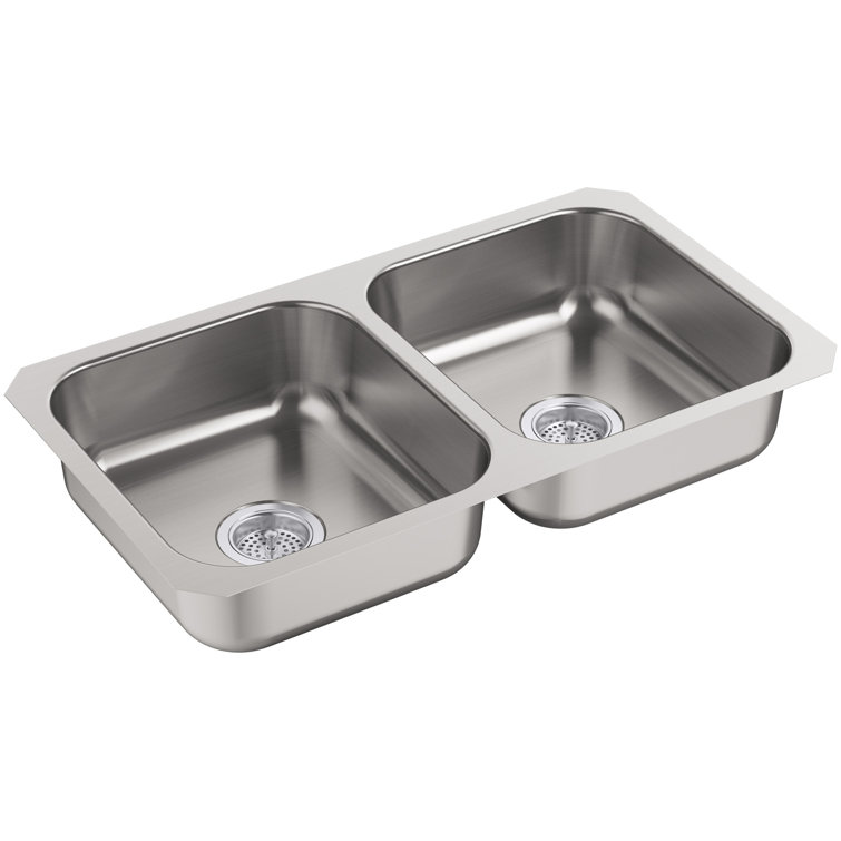 McAllister 32" Stainless Steel Double Basin Undermount Kitchen Sink