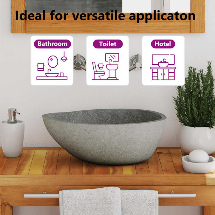 Natural River Stone Oval Bathroom Sink