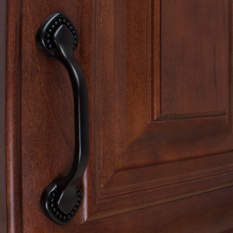 Matte Black Beaded Spade Cabinet Arch Pull Set