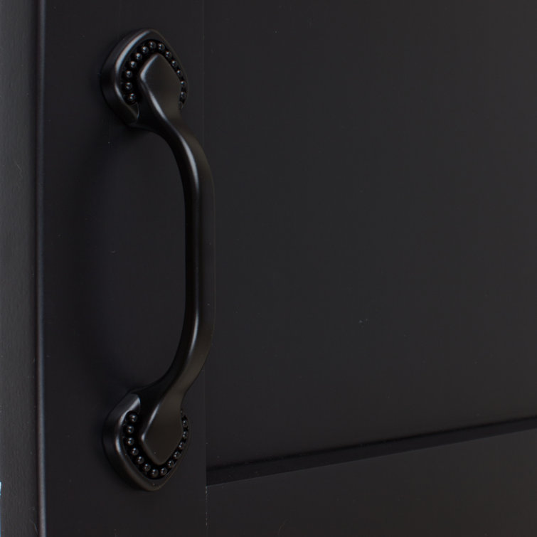 Matte Black Beaded Spade Cabinet Arch Pull Set