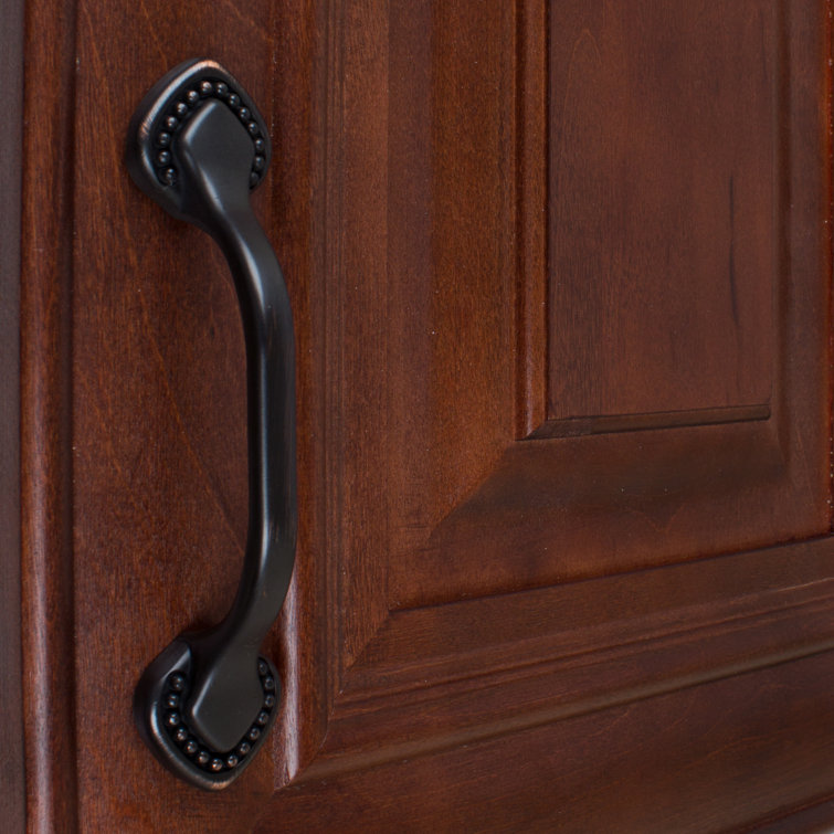 Oil Rubbed Bronze Beaded Spade Cabinet Pull with Mounting Hardware