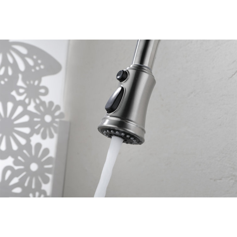 Brushed Nickel Pull-Out Spray Kitchen Faucet with Single Handle