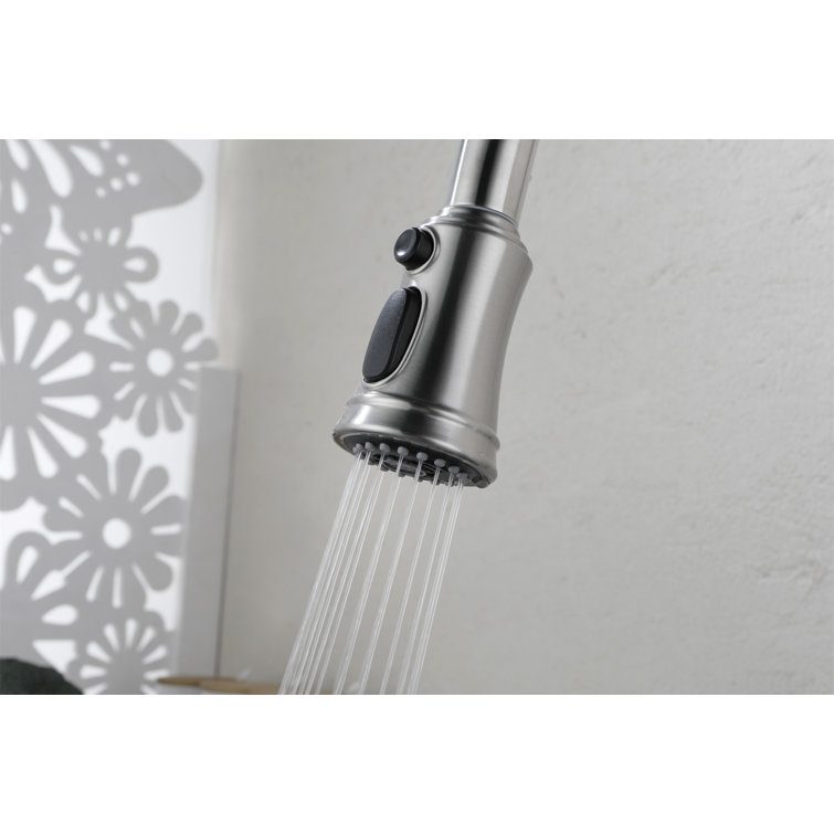 Brushed Nickel Pull-Out Spray Kitchen Faucet with Single Handle