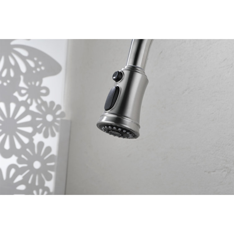 Brushed Nickel Pull-Out Spray Kitchen Faucet with Single Handle
