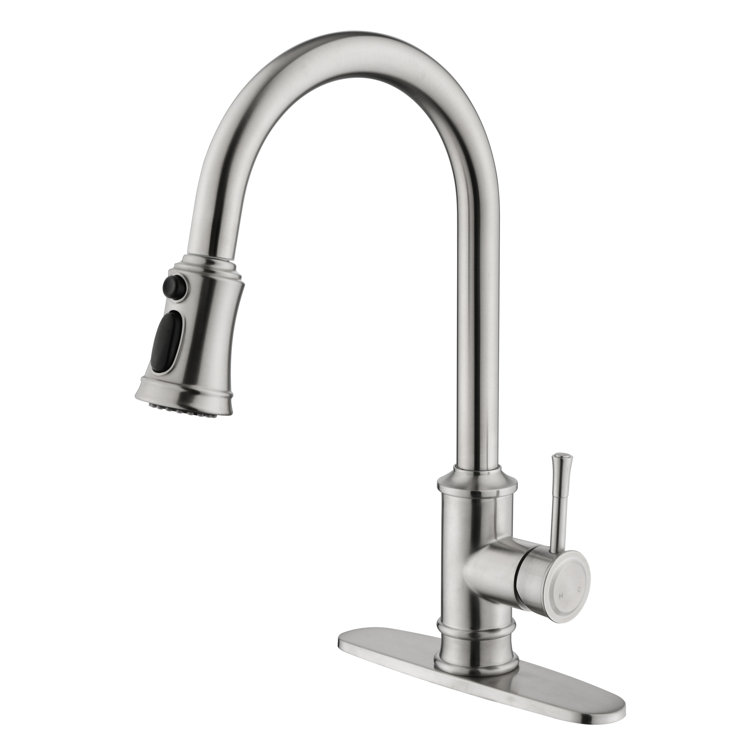 Brushed Nickel Pull-Out Spray Kitchen Faucet with Single Handle