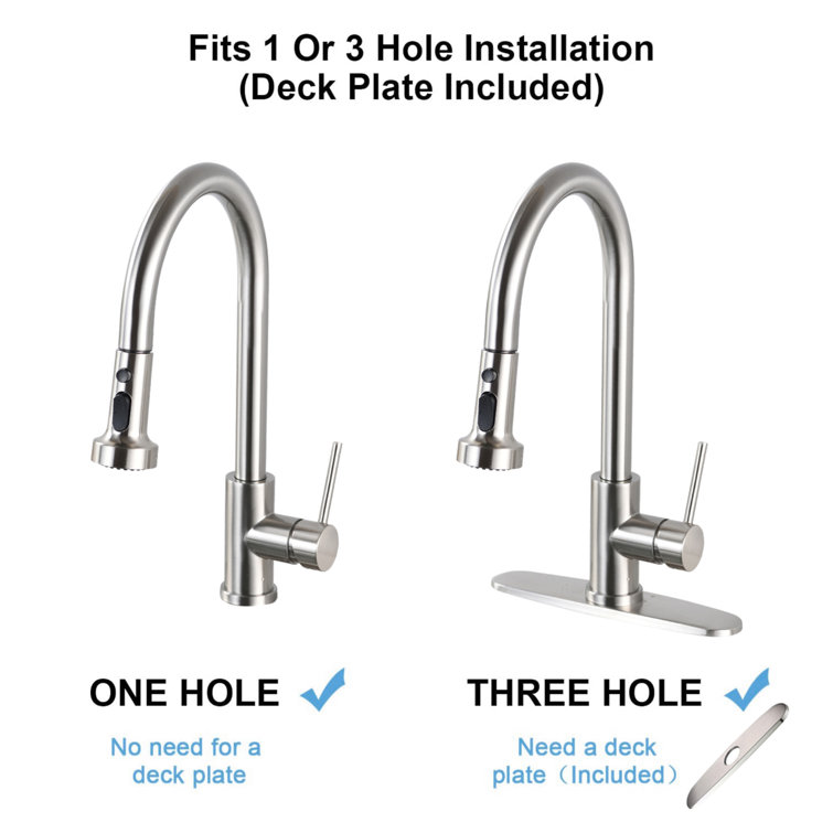 Brushed Nickel Single Handle High Arc Pull Down Kitchen Faucet