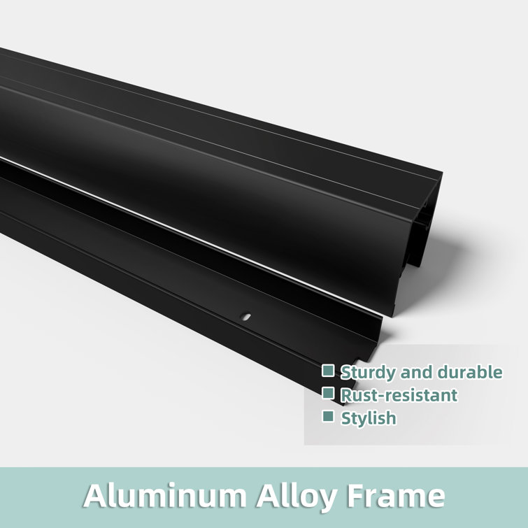 Matte Black Double Sliding Semi-Frameless Shower Door with Clear Glass