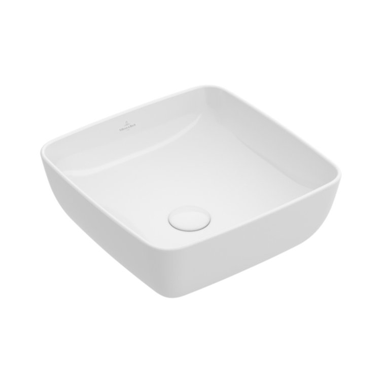 Square White Ceramic Self-Rimming Vessel Sink
