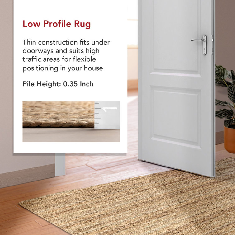 Handmade Natural Jute Round Area Rug, 6' x 6'