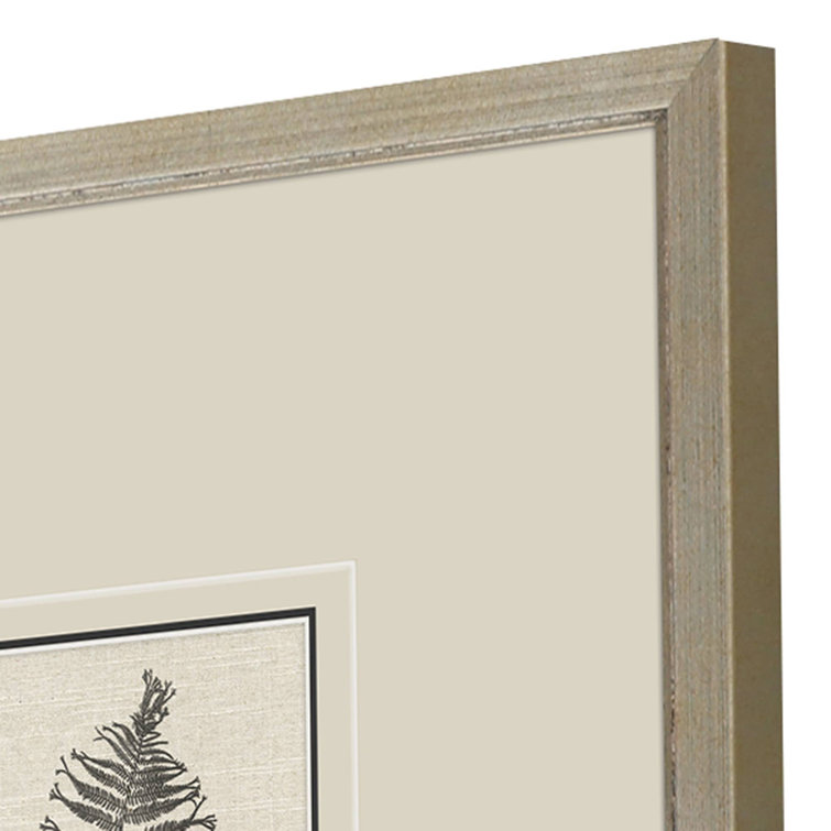 Langdon Petite Ferns Framed Art Set with Champagne Gold Finish
