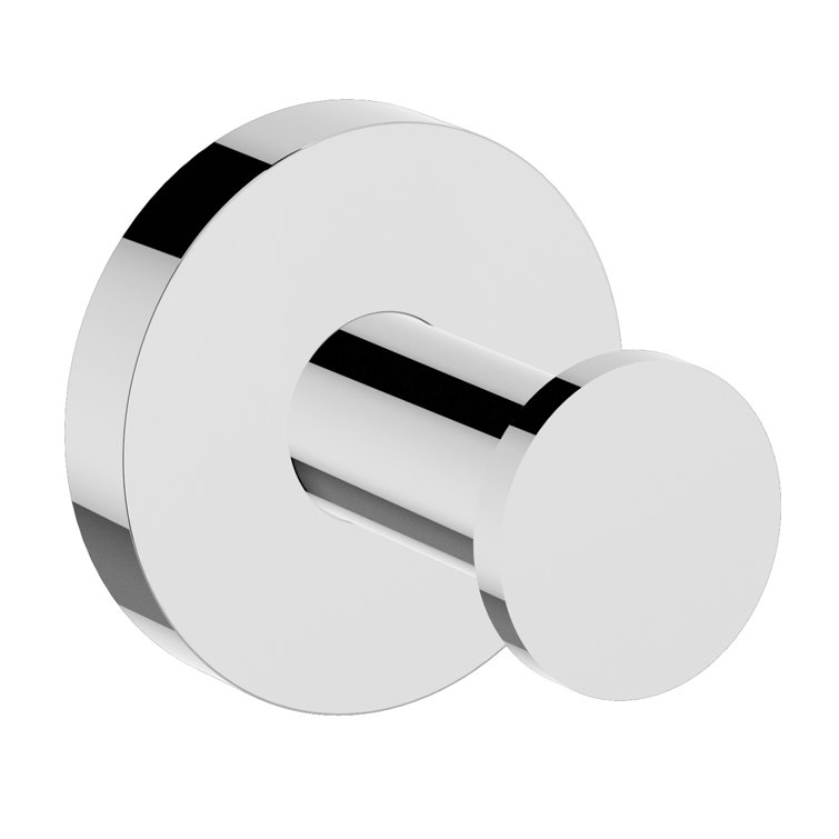 Polished Chrome Metal Wall-Mounted Robe Hook