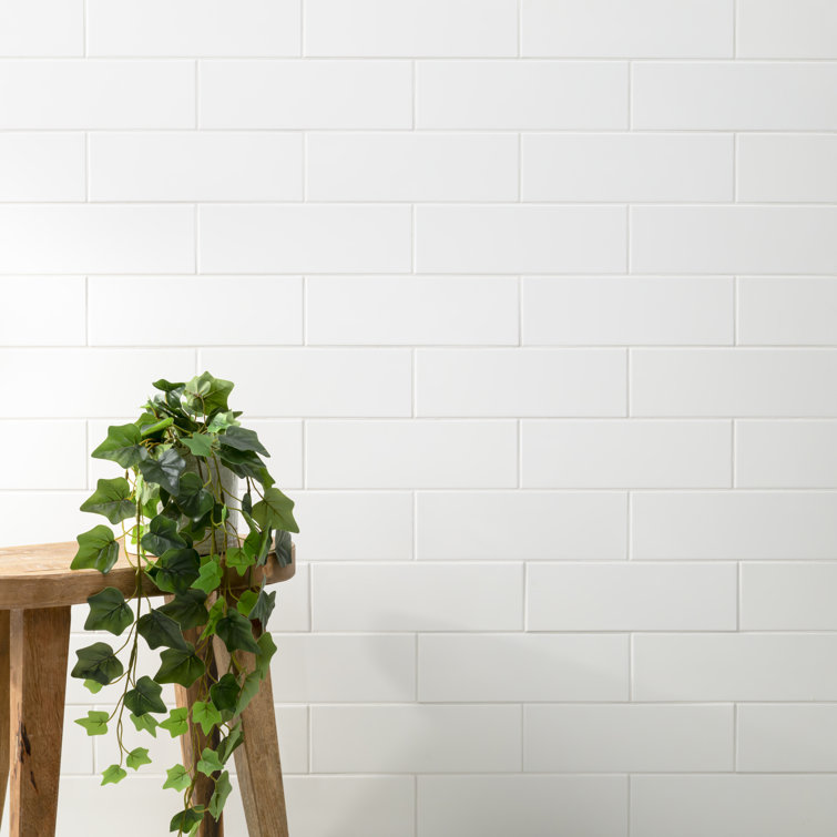 White Glossy 4'' x 12'' Ceramic Subway Wall Tile
