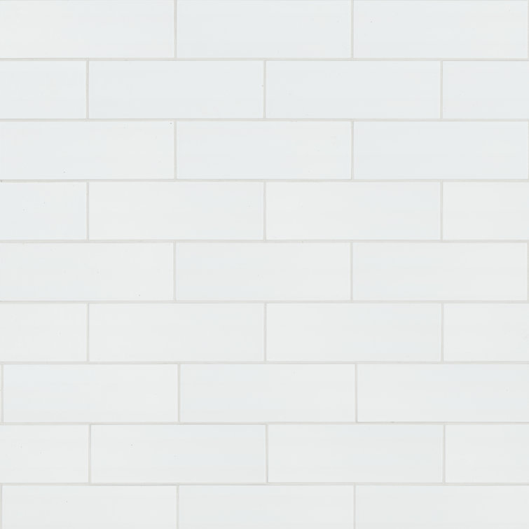 White Glossy 4'' x 12'' Ceramic Subway Wall Tile